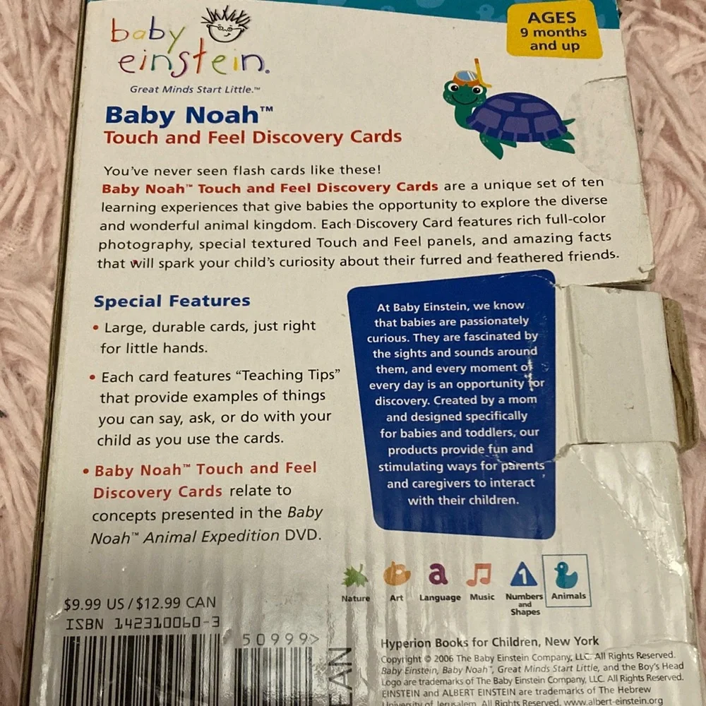 Baby Einstein touch and feel animal cards